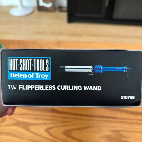 Hot Shot Tools - Helen of Troy - Blue Titanium - 1 1/4" Flipperless Curling Wand - Picture 2 of 12